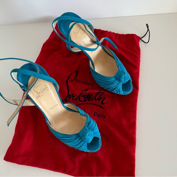 Christian Louboutin Blue Suede Greissimo platform sandals - Picture 6 of 15